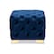 Baxton Studio Avara Blue Velvet Upholstered Gold Finished Button Tufted Ottoman 153-9371 - alternate 4
